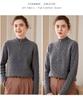 Women's Cable Knit Cashmere Zipper Sweater – Thick High Collar, Warm and Loose for Autumn Winter