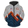 Herren Damen NFL Kapuzen-Reißverschluss-Sweatshirt Digitaldruck Lockerer Schnitt Freizeit-Sportbekleidung Alles