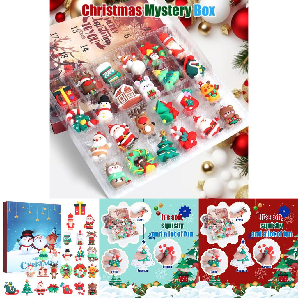 Santa Claus Christmas Advent Calendar Pvc 3d Iconic Figures For Holiday Party Decor And Gifts