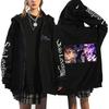 Solo Leveling Multi Panel Battle Collage Zip Up Hoodie, Sung Jinwoo Shadow Soldiers Anime Graphic Jacket