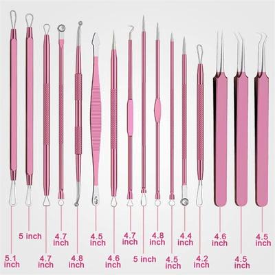 Pinzas Profesionales Removedor De Acné Alemanas Ultrafinas No. Herramienta de cuidado de limpieza de poros faciales con clip para espinillas y espinillas de 5 células
