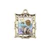 Stainless Steel Charms Vintage Oil Painting Pearls Flowers Pendants Beads Earrings Necklace Jewelry DIY Making for Woman Gift