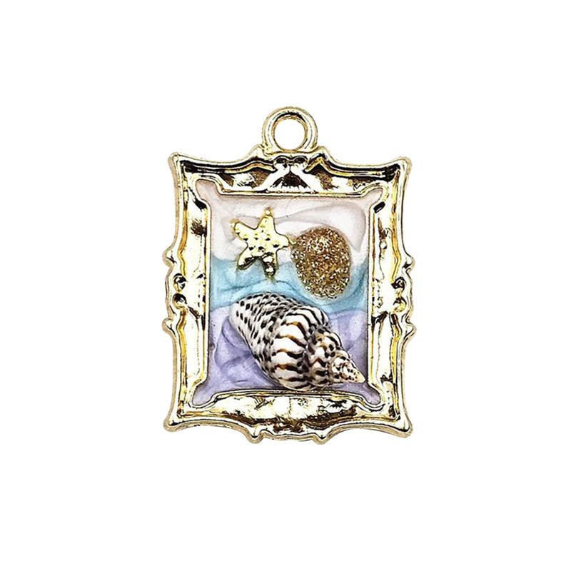 Stainless Steel Charms Vintage Oil Painting Pearls Flowers Pendants Beads Earrings Necklace Jewelry DIY Making for Woman Gift