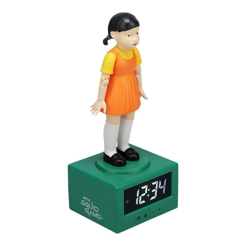 Paladone Squid Game Doll Alarm Clock Netflix Official Licensed Kids Bedroom Accessories Decor - Light, &