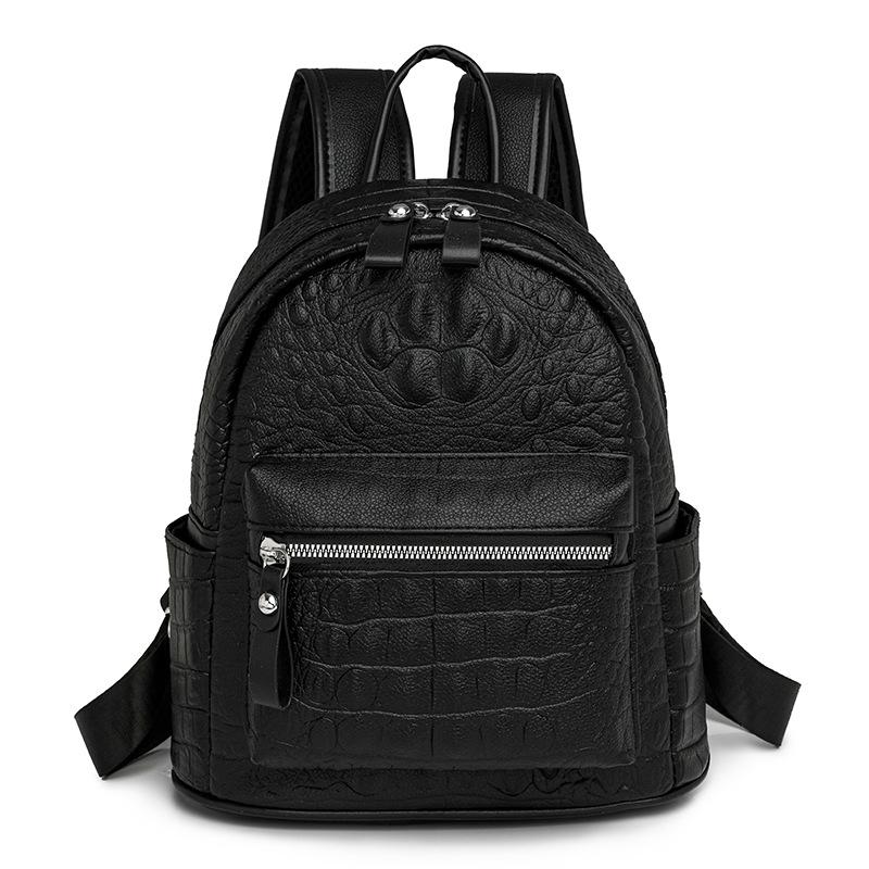 

Рюкзак большой емкости с простой текстурой для студентов колледжа, дорожный рюкзак, универсальная женская сумка чёрный