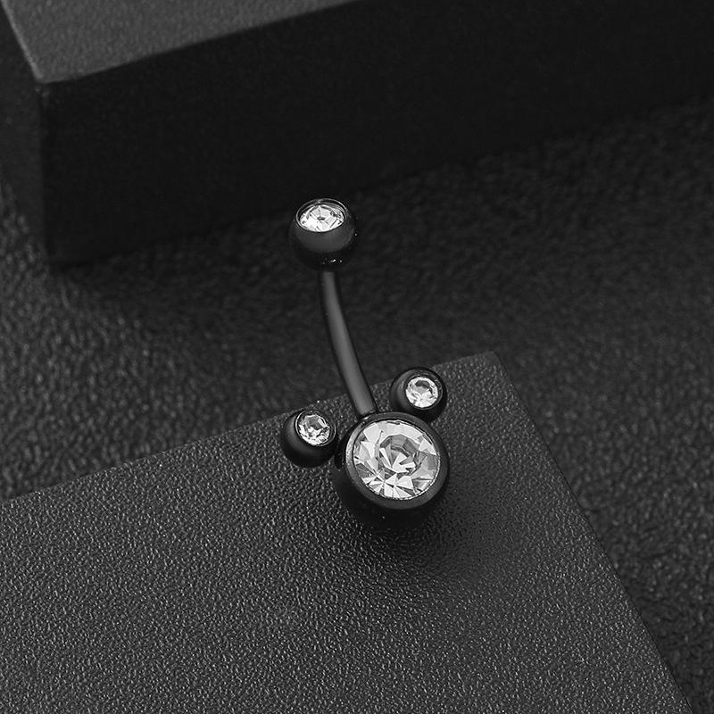 

Украшения для тела, титановая сталь, Микки, бриллиантовая инкрустация, кольца для пупка, гвоздь