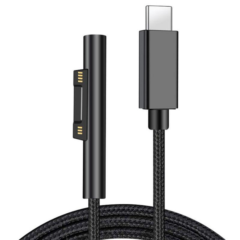Charging Cable 15V 3A for Microsoft Surface Pro 7 6 5 4 3 Go Tablet to Type USB C Convert Wire for Book 2 Laptop PD Power Cord