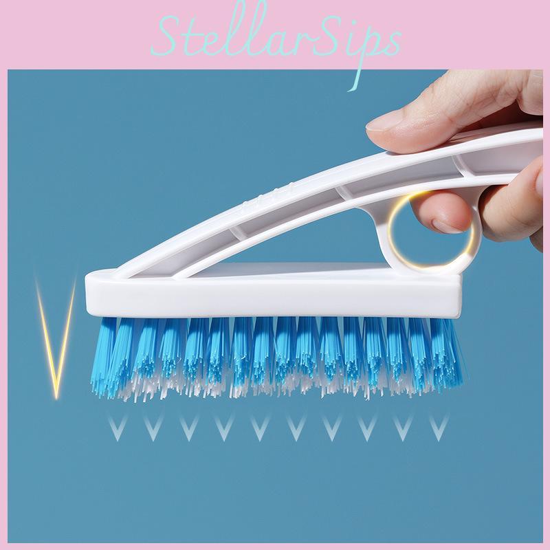 Tile Type V Gap Cleaning Brush With Plastic Handle For Bathroom Scrubber Wall