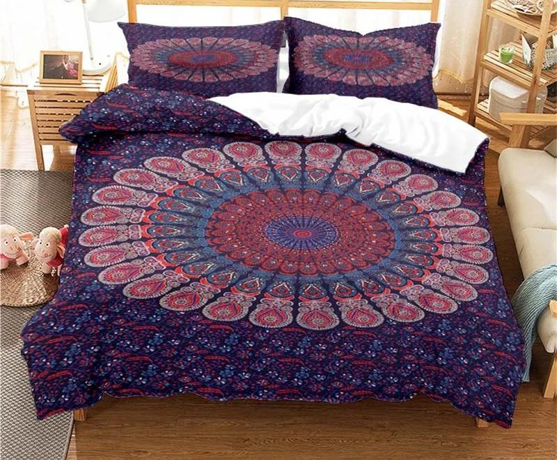 Bohemian Psychedelic Mandala Vzor Povlečení Set pro Dospělé Dětské Povlečení Set Přikrývka s 1 Přikrývkou 2 Povlaky na Polštáře
