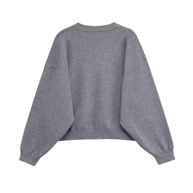European and American style, new women's fashion, versatile, cross-border threaded crew neck long-sleeve knitwear
