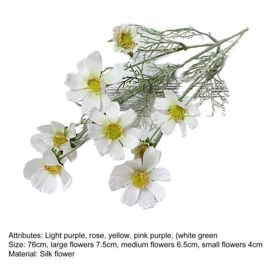 1 Branch Faux Silk Flower Flexible Realistic 8 Heads Outdoor Indoor Beautiful Fake Flower Party Decor