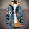 Men's Fleece Cardigan Coats 3D Print Chinese Style Plush Thick Winter Jackets Casual Streetwear Clothing