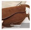 Korean Style Women's Wide Strap Crossbody Saddle Bag - Retro Chic
