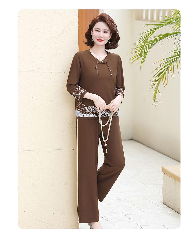 

Mom s 2026 Chic Summer Two-Piece Set: Casual Three-Quarter Sleeve Top for Women 50+ 2XL