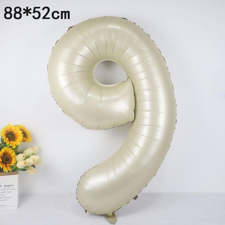 40-Inch American Caramel Cream Number Balloons - Birthday Party Decoration Slim Aluminum Foil Balloons