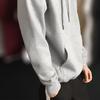 Men Hoodie Solid Color Ribbed Cuff Autumn Winter Drawstring Warm Sweatshirt for Daily Wear