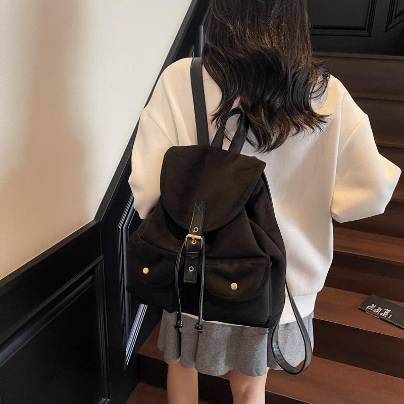 Autumn and Winter Commuting Retro Suede Women's Backpack New Release Bucket Small Backpack Travel Bag