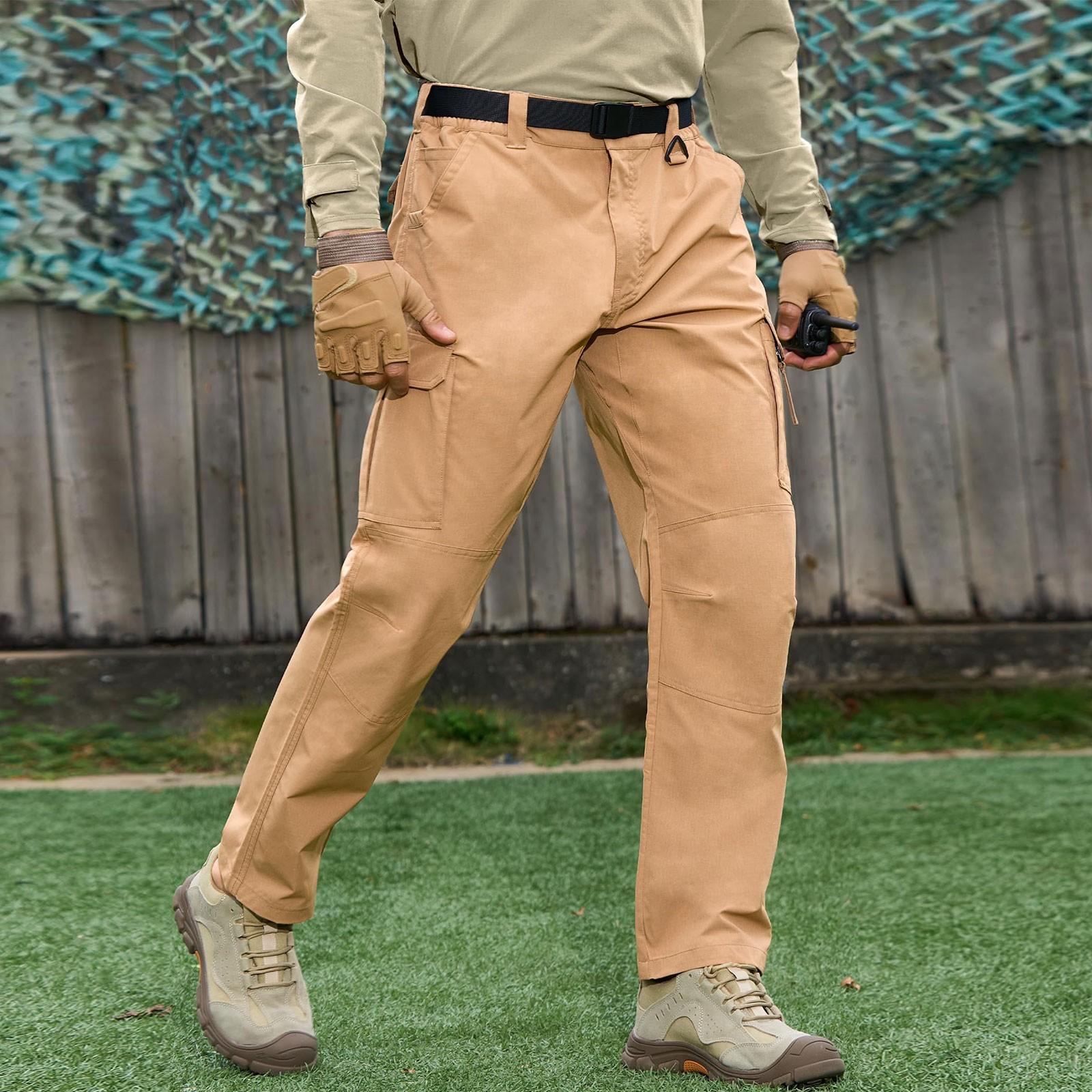 

Men s Ripstop Cargo Pants - Multi-Pocket Zipper Pockets Waterproof Breathable Outdoor Hiking Camping Pants L