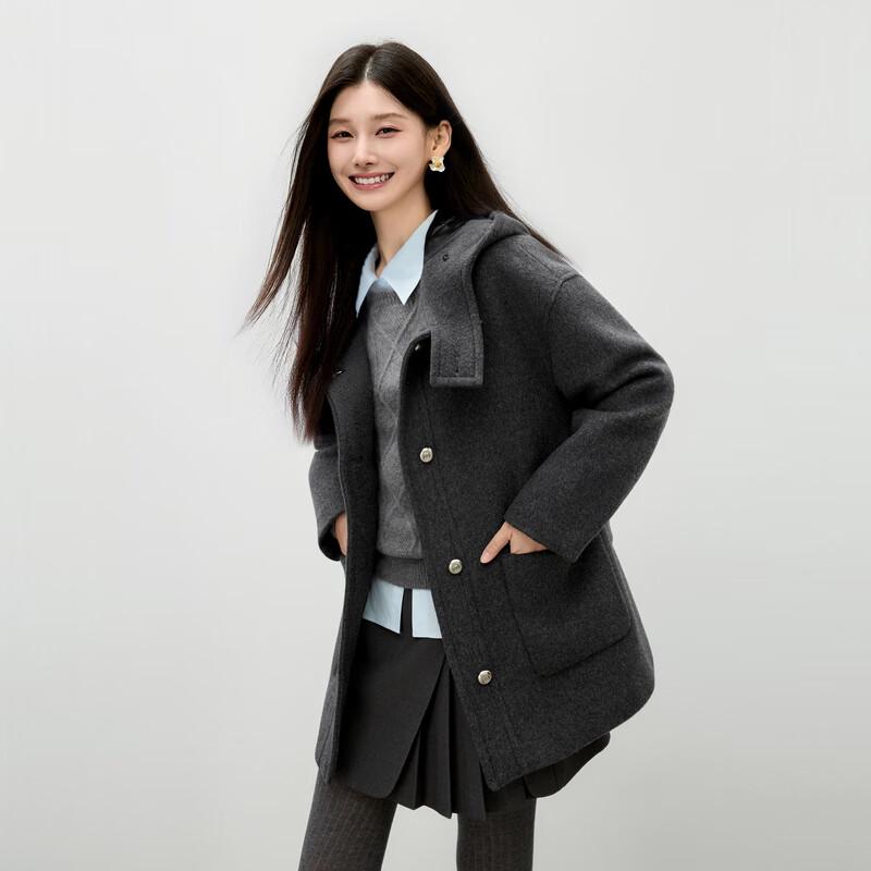 

Qiusi Yiren Women s Hooded Wool Blend Commuter Coat XL