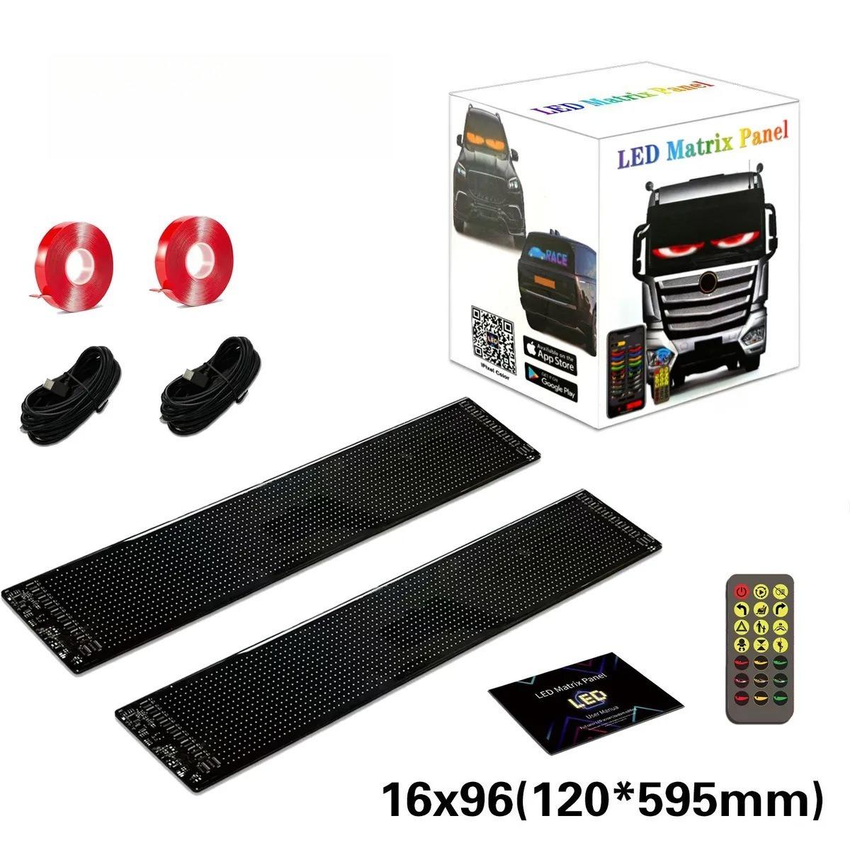 

Светодиодный гибкий экран грузовик Дьявольский глаз, меняющий цвет RGB свет для глаз с управлением через приложение, водонепроницаемый свет для решетки пикапа и автомобилей