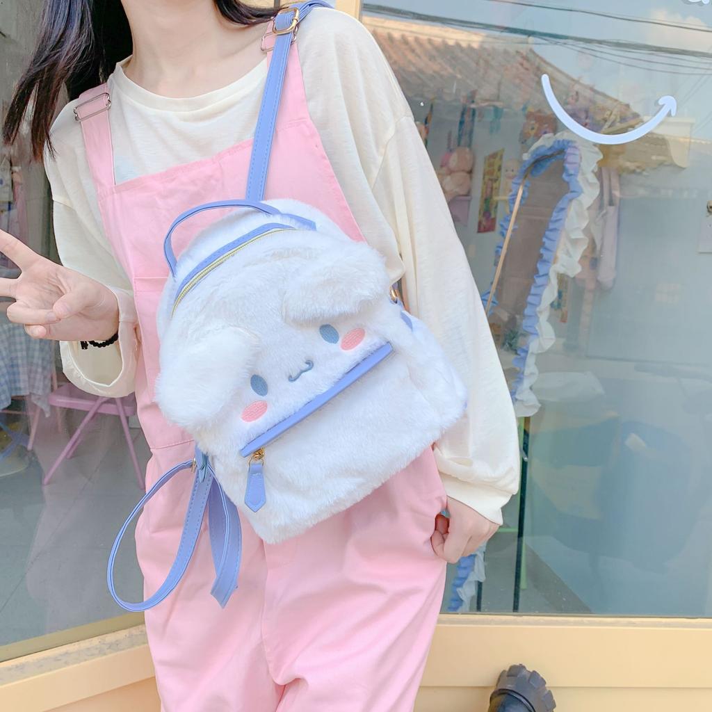 Lolita style cute rabbit girl backpack ugly cute dog hairy girl heart small backpack
