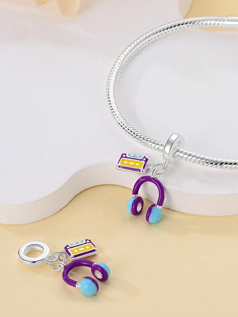 Charm Copper Colors Music Cat Earphones Harp Bead For Original Bracelet Diy Beads Charms Jewellery Making Gift For Women Styfne