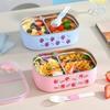 2 Compartment Stainless Steel Lunch Box Cartoon Storage Box with Lid Insulated Lunch Box  Picnic