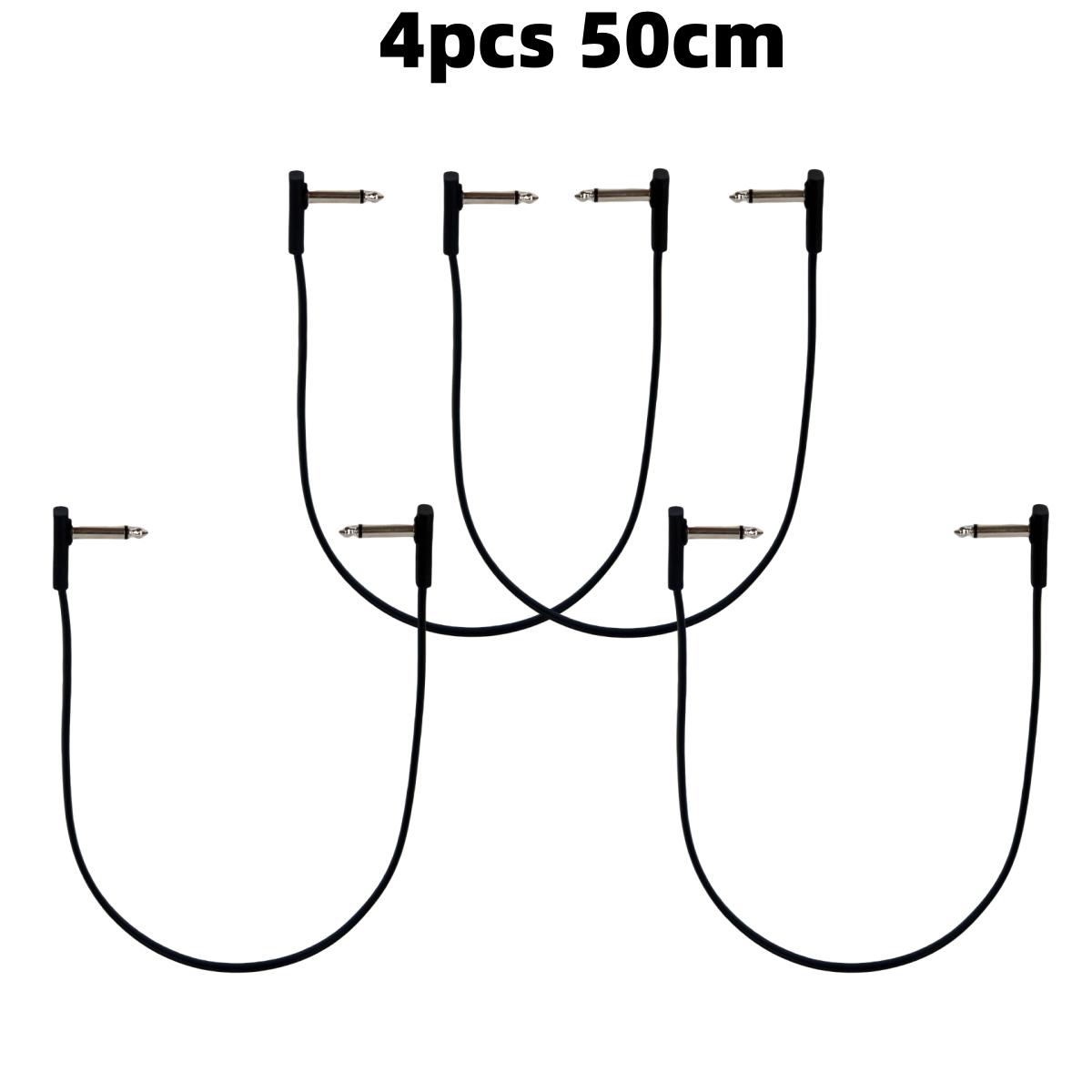 

Miwayer 4pcs Flat Cables for Guitar Effect Pedal 6.35mm Mono TS Right Angle 5~50cm/Space Saving/Clear Sound /for Pedal Effects