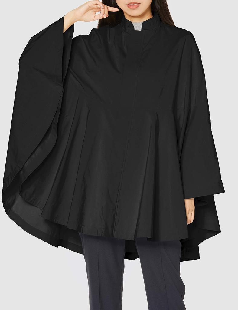 Double Standard Clothing Free Size Water-Repellent Poncho, 0207-240-203, Women's, Black, Japan,
