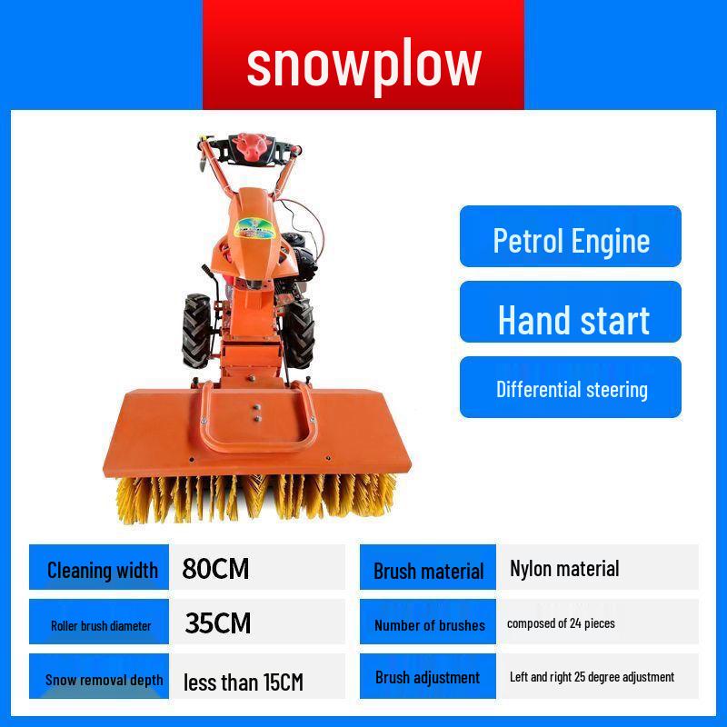 Compact Gasoline Snow Blower and Shovel for Property and Road Sanitation