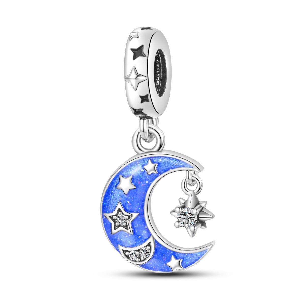 

Charm Genuine Copper Blue Moon Star Pendants Bead Fits Bracelets DoItYourself Beautiful Gifts Women Delicate Jewellery Accessory
