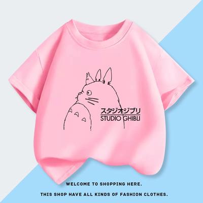 T-Shirt Muster Kleidung Mode Totoro Studio Studio Ghibli Niedliches Anime T-Shirt Damen Harajuku Kinderkleidung