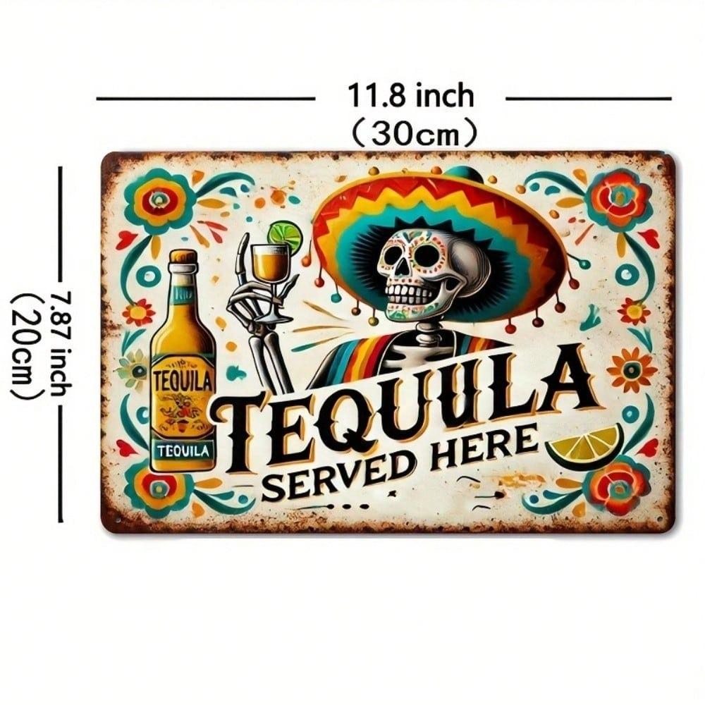 Vintage Tequila Metal Tin Sign Rustic Bar Decor Retro Wall Art Man Cave Pub Sign