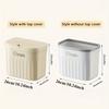 1pc Hanging Trash Can for Kitchen Cabinet Doors - Compact Garbage Bin with Hook or Adhesive Mount, Cream & White Design