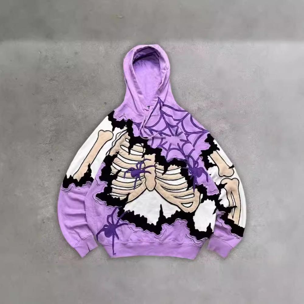 Модная мужская и женская готическая толстовка с капюшоном в стиле Харадзюку со скелетом и 3D-принтом для детей, трендовая толстовка 100