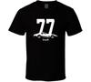 1977 Corvette Side View With Year And Model Name Black T Shirt