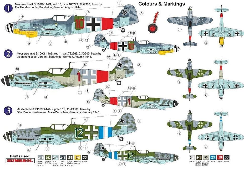 AZ Model 1/72 scale German Air Force Messerschmitt Bf109G-14/AS JG.300 Plastic Model Kit AZM7656