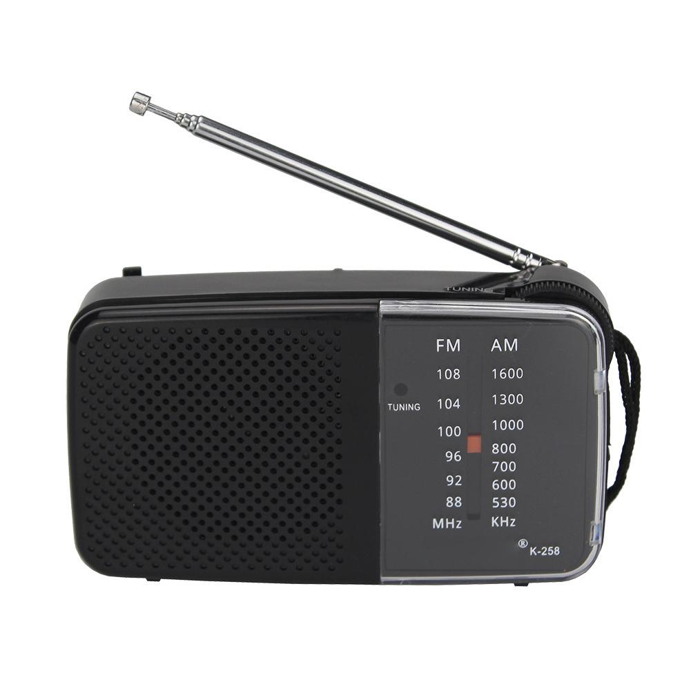 AM/FM Radio with Speaker Portable Radio with Strap Battery Powered Radio Telescopic Antenna for Indoor Outdoor