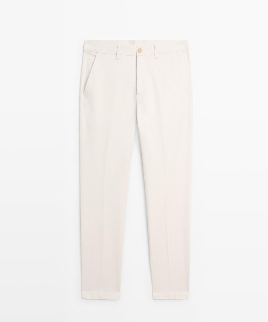 Masimodutti Cotton Blend Slim Fit Pants