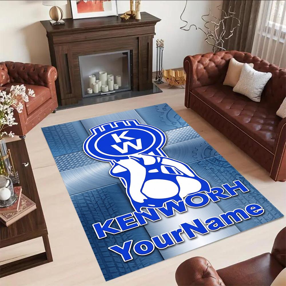Kw Heavy Trucks Customizable Name Area Rug Suitable for Foyer Outdoor Decorate room Study room Anti-slip Rug Office home decor