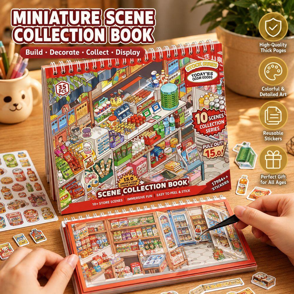 Layered Scene 3D Scenery Stickers Store Theme Miniature Scene Sticker  Scrapbook Decorating