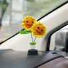 Creative Car Ornaments Hand-woven Car Shaking Flower Sunflower Plastic Car Interior Decoration Supplies.
