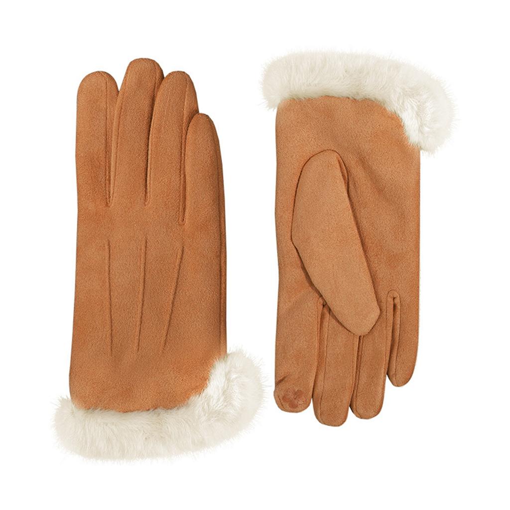 Deer Skin Velvet Warm Gloves, Women's Thick Velvet Gloves, Windproof Gloves, Men's Cycling Skiing Gloves