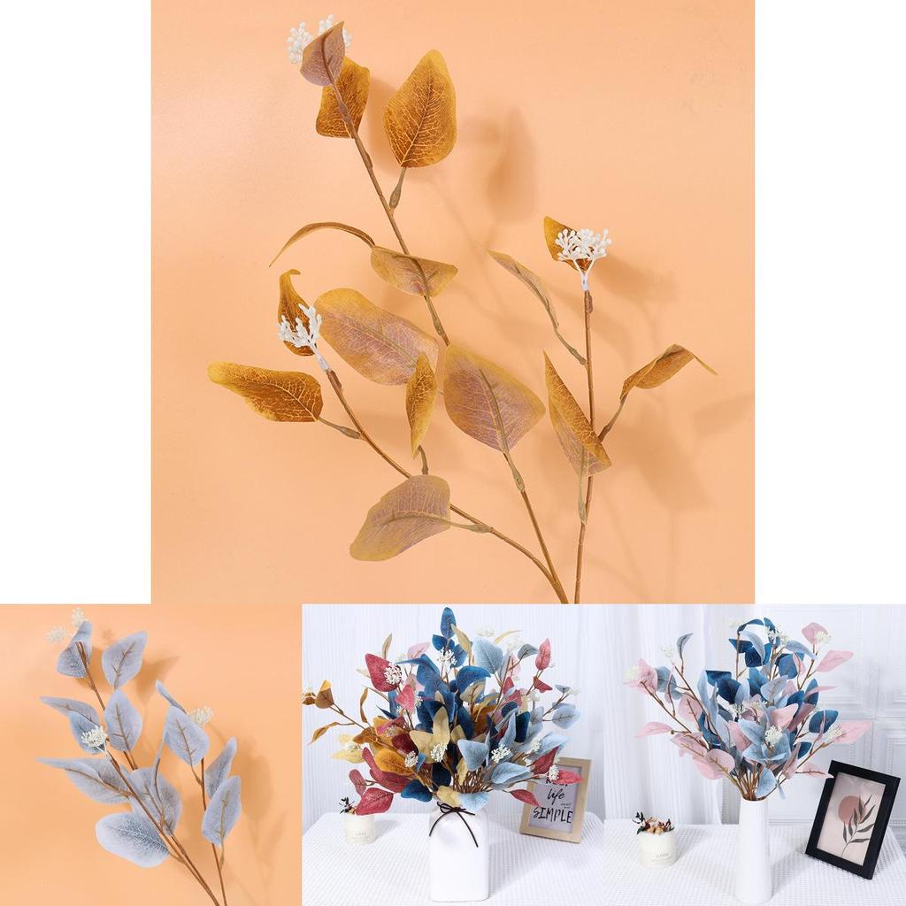 Artificial Eucalyptus Leaves With Berries Silk Flower Bouquet For Wedding Decor