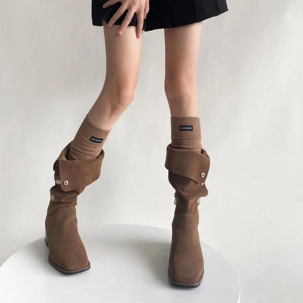 English Letters Calf Socks High Tube Knitted Stocking Fashion Knee-high Socks  Winter