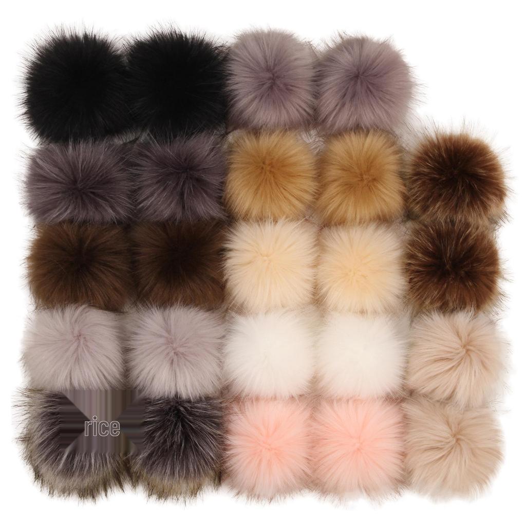 10CM Faux Fox Fur Ball Set - Plush Artificial Fur Balls for DIY Mobile Phone Pendants