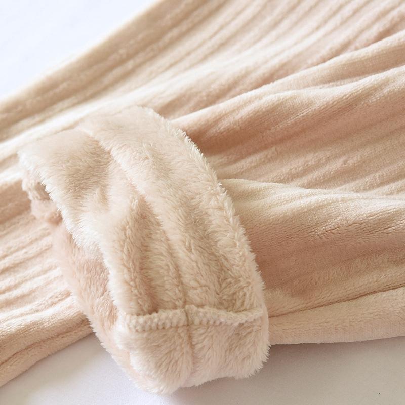 Damenmode Fleecegefütterte Verdickte Lange Pyjamahose
