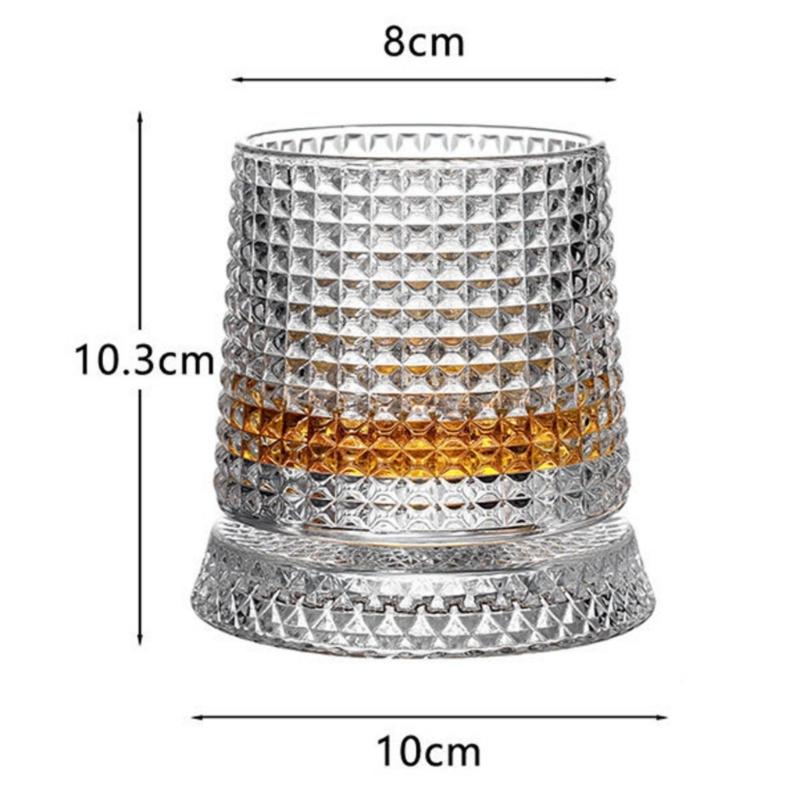 Premium Clear Whiskeys Glass with Rotating Base for Stress Reduction Crystal Cocktail WIne Glass Elegant Glassware Gift