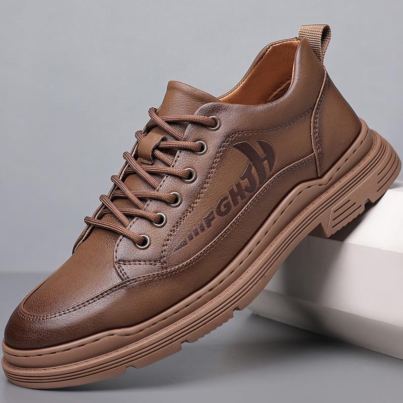 

Hy Woodpecker мужская обувь весна новая мягкая подошва кожаная обувь мужская кожаная спортивная и для отдыха ретро тренд рабочая обувь мужская защита 38 коричневый