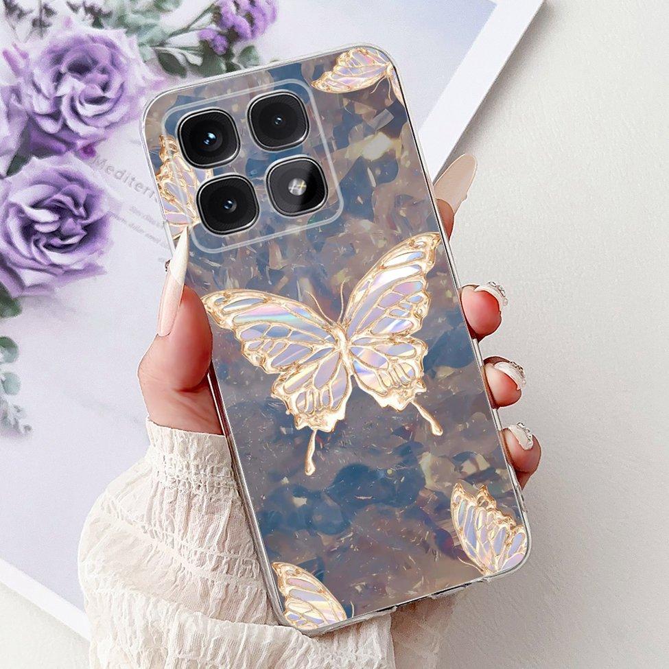 Clear For Xiaomi 14T Case Cover Luxury Cute Cat Fashion Flowers Funny Cool Painted Soft Phone Case 2406APNFAG